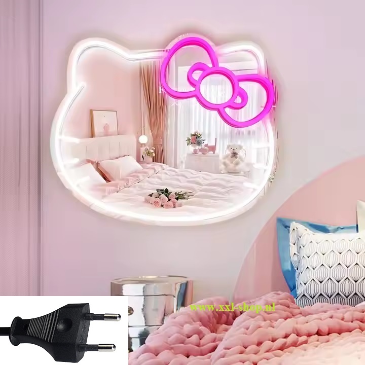 Spiegel NEON verlichting hello kitty LED lamp 50x40cm XL 220v