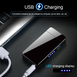 Plasma USB aansteker elektrisch oplaadbaar arc + LED *ELECTRIC ZWART*