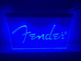 Fender neon bord lamp LED  verlichting reclame lichtbak *BLAUW*