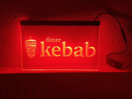 Doner kebab snackbar neon bord lamp LED verlichting reclame lichtbak