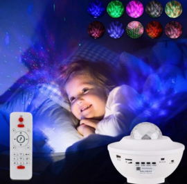 Galaxy lamp projector sterrenhemel nachtlamp sterrenhemel + bluetooth *WIT*