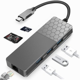 USB C adapter hub ethernet LAN USB 3.0 SD MicroSD *kwaliteit*