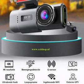 4K dashcam dashboardcamera WIFI nachtzicht + camera