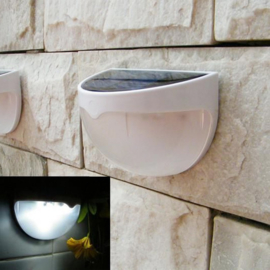 Buitenlamp buiten lamp led tuin solar lamp zonne energie schutting WIT Tuin verlichting | xxlshop.nl