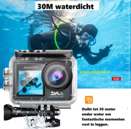5K actioncamera action camera gopro 12 13 EIS touchscreen *grijs*