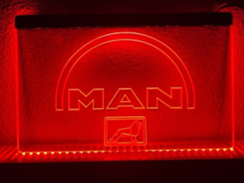 MAN vrachtwagen neon bord lamp LED  verlichting reclame lichtbak *rood*