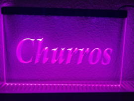 Churros churro neon bord lamp LED verlichting reclame lichtbak *paars*