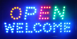 OPEN welkom lamp LED verlichting reclame bord lichtbak #A