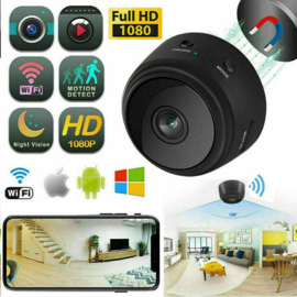 Wifi mini camera magneet magnetisch FULLHD + APP *zwart*