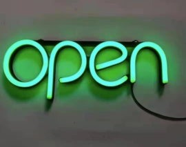 Open neon bord verlichting lamp licht kunststof 3D *groen*