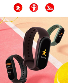 Stappenteller hartslagmeter fitness tracker band mi band 6 M6 *ZWART*