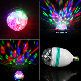 LED E27 3W RGB draaiende roterende lamp disco licht