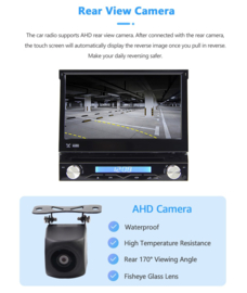 Klapscherm Carplay 1 DIN autoradio NAVIGATIE  Wi-Fi Android 13 + camera