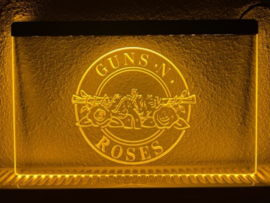 Guns N Roses neon bord lamp LED verlichting reclame lichtbak *geel*