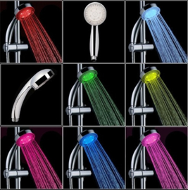 LED RGB 7 kleuren douche kop douchekop kleurendouche chroom *disco*