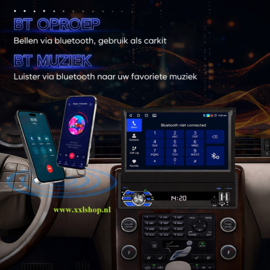 Klapscherm Carplay 1 DIN autoradio NAVIGATIE  Wifi Android 15