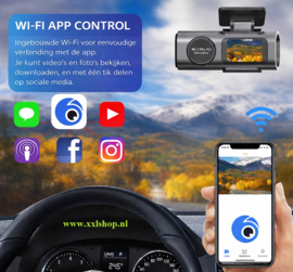 4K dashcam dashboardcamera WIFI nachtzicht + camera