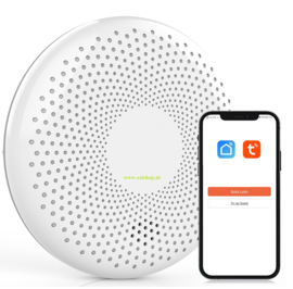 Koolmonoxide melder + rook melder brand 2-in-1 WIFI/APP TUYA wit