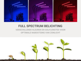 LED kweeklamp kweek groei bloei lamp planten + timer *4x arm*