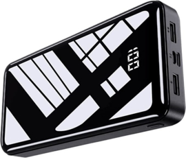 Powerbank 30.000 mAh snellader oplader micro USB C + LED display *zwart*