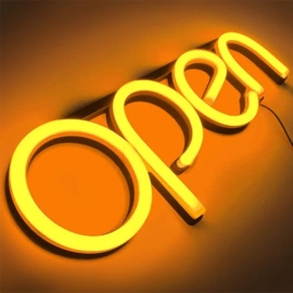 Open neon bord verlichting lamp licht kunststof 3D *oranje*