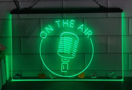 Studio microfoon neon bord lamp LED verlichting reclame lichtbak *groen*
