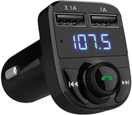 FM transmitter draadloos + Bluetooth 2x USB SD carkit auto