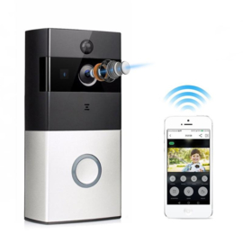 Wifi deurbel intercom video camera deur bel draadloos ring *ZILVER/ZWART*