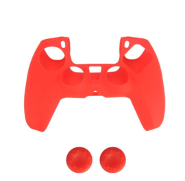 Silicone hoes skin case cover voor PS5 playstation 5 controller *rood*
