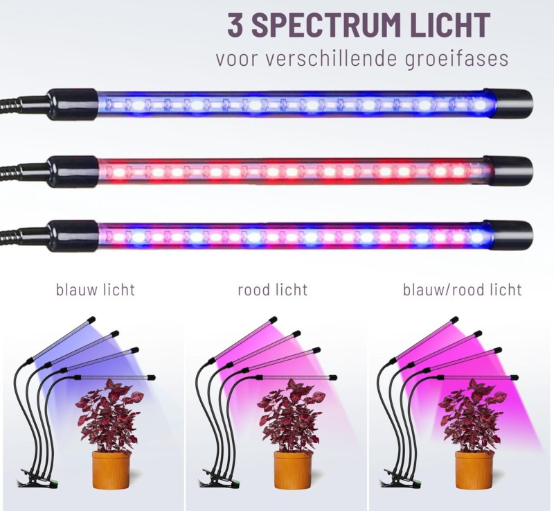 meester niet voldoende Dagelijks LED kweeklamp kweek groei bloei lamp planten + timer *2x arm* | Nieuw |  xxlshop.nl