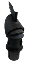 Turbowent Draaikap Type Dragon – Insteekdiameter 150 mm, Zwart Gepoedercoat RVS, Openklapbaar – TUZ150005Z