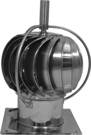 TURBOWENT Draaikap 150 mm met draailager buiten de kap en bodemplaat