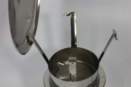 RVS zelfklemmende regenkap met opklapbaar deksel Ø 130 mm