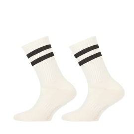 Sportsokken met streep black 2-pack