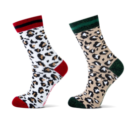 Meisjes sok leopard 2-pak