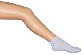 Enkelsokje glitter garen in ivory/goud of wit