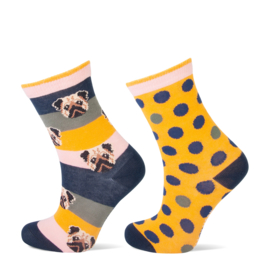 Girls sok hond dots 2-pack