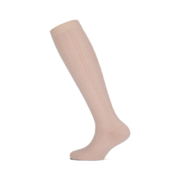 Kniekous Yellow moon ajour off/white, beige ,light bleu of nudepink