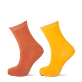 Kindersok uni mosterd/caramel 2-pack