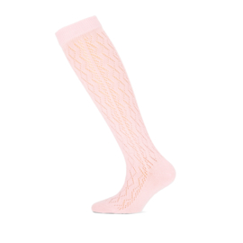 Kniekous Yellow Moon opengewerkt in Beige, Off/White ,Wit en Lichtroze