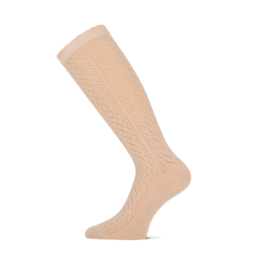 Kniekous Yellow moon ajour off/white, beige  of wit