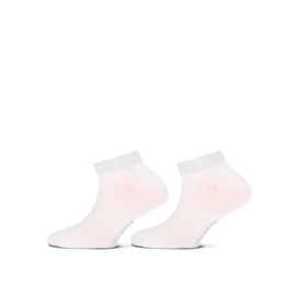 Girls sneaker met lurex boord  white/zilver 2-pack
