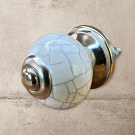 Off White Crackle Cabinet Knob, Crackle Cabinet Knobs