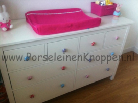 Deurknop blauw Polka kastknop