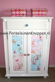 Deurknop blauw Polka kastknop