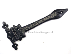 Smeedijzer deurscharnier Arrow, Zwart scharnier  310mm
