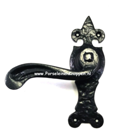 Smeedijzeren deurkruk Fleur de lis, Prachtige deurkrukken  155mm