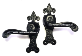 Smeedijzeren deurkruk Fleur de lis, Prachtige deurkrukken  155mm