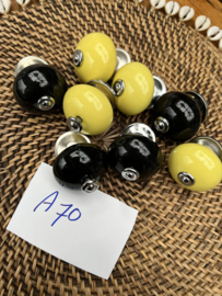 Kastknoppen Zwart en gele kastknop Pakket 70