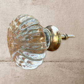 Glas knöpfe, Glasschrank Knopf, Schöner knauf aus Glas mit schönem Silberfuß.